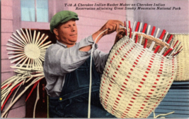 A Cherokee Indian Basket Maker, Cherokee Reservation, N C Postcard  (B2) - £5.35 GBP