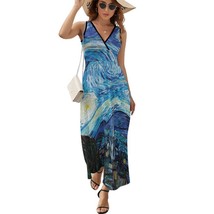 Woman Van Gogh Starry Night Sleeveless Long Dress Beach Dress (Size S to... - $33.00