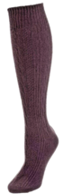 MukLuks Womens Ladies Knee Socks Plum Cable Knit Boot Socks Sz 6-11 - £18.89 GBP