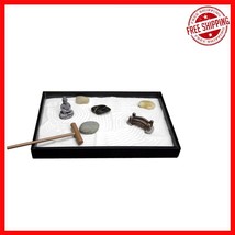 Compact Zen Garden Kit with White Sand &amp; Buddha Figures - Perfect Desk A... - $32.97