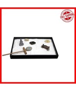 Compact Zen Garden Kit with White Sand &amp; Buddha Figures - Perfect Desk A... - $609.43 MXN