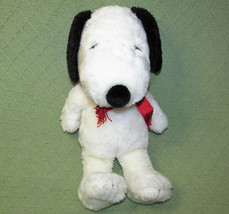 Kohls Snoopy Fluffy Stuffed Animal Doll P EAN Uts Gang Charles Schulz Red Scarf - £8.44 GBP