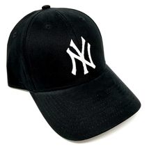 MVP New York Yankees NY Logo Baseball Black Curved Bill Adjustable Hat - £14.02 GBP