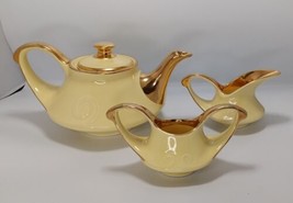 Vintage Pearl China Homer Laughlin 22Kt Gold Vintage Teapot, Sugar &amp; Cre... - $57.42