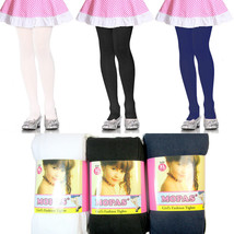 3 Pc Girls Tights Footed Dance Stockings Pantyhose Ballet Xl 11-14 Blk Wht Navy - £25.94 GBP
