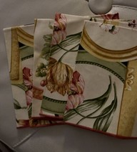 PRINTEMPS  5pc  NAPKINS 17”sq  MULTI COLORED FLORAL /FRUIT MADE IN USA N... - $39.30