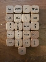 Scrabble Sentence Cube Replacement Set Of 21 Word Cubes 1971 Wooden Vint... - £9.98 GBP