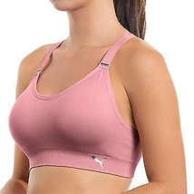 Puma Women&#39;s Sports Bra 2 Pack Seamless Removable Cups Size: S, Pink/White - £27.51 GBP