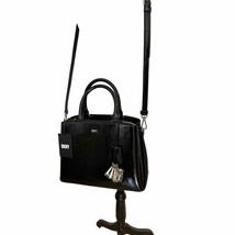 DKNY Paige Medium Satchel With Convertible Strap Black/Silver - £58.83 GBP