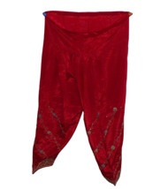 Vintage Embroidered, Beaded Red Silk Harem Baggy Gypsy Boho Hippie Pants... - $24.71