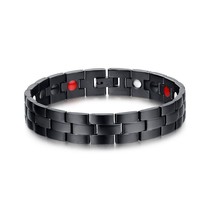 Vinterly Black Magnetic Bracelets Men Health Energy Wrist Band Magnetic Bracelet - £23.97 GBP
