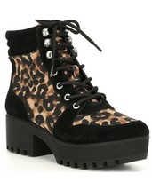 Steve Madden Greater Combattimento Plateau Hiker Stivali Leopardato Sued... - £31.29 GBP