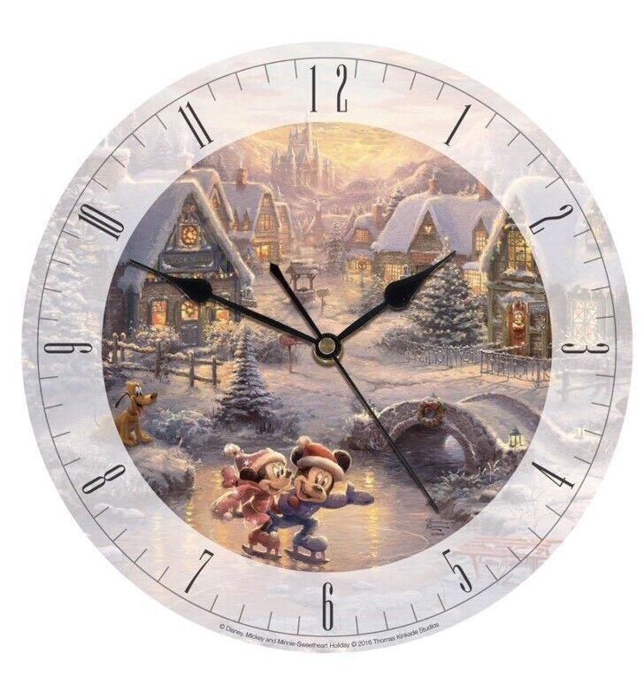 NEW Disney Thomas Kinkade Mickey &amp; Minnie Sweetheart Holiday Glass Wall ... - $19.79