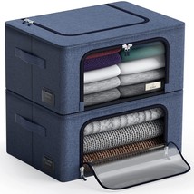 Sorbus Storage Bins with Metal Frame - Stackable &amp; Foldable Clothes Orga... - $41.79