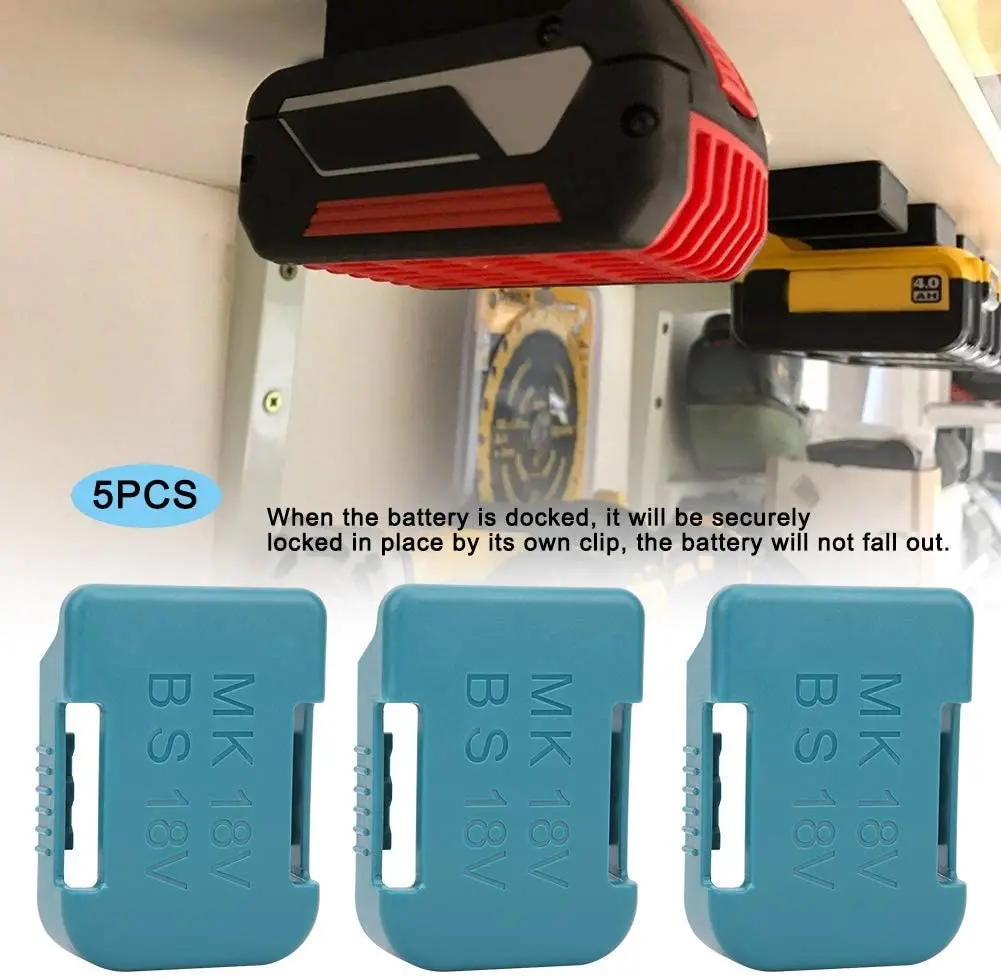House Home 2021 New For Makita 18V Fixing Devices 5/10pcs Battery Mounts Storage - £30.77 GBP