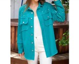 Peach Love Studded Shacket Teal - $55.00