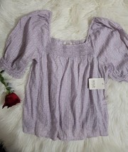 Ana A New Approach Boho Top Womens Size Small Lilac Color With Dots NWT ... - $18.80