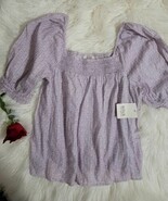 Ana A New Approach Boho Top Womens Size Small Lilac Color With Dots NWT ... - $25.62 CAD