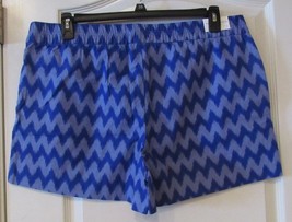 Peace &amp; Pearls Linen Blend Shorts Denim Blue Chevron Women&#39;s Sz L-XL NWT... - $16.14