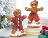 Set of 2 Gingerbread Boy &amp; Girl in Plaid by Valerie in - $193.99