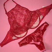 Victoria&#39;s Secret sin Forro Cuello Alto 34C, 34DD Sujetador Set Velour T... - £58.02 GBP