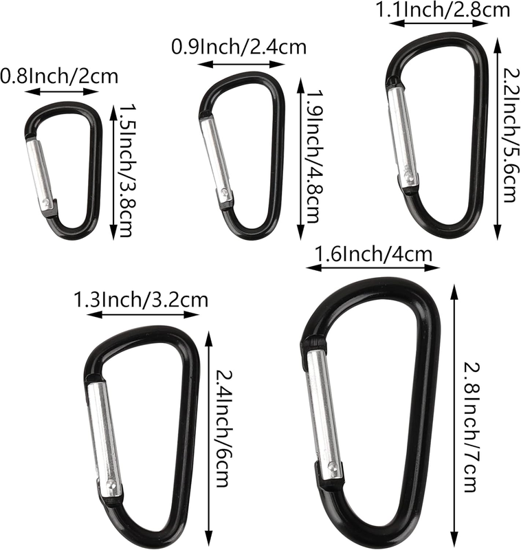 SWATOM Aluminum Carabiner Clip Snap Hook Keyring 1.5/1.9/2.2/2.4/2.8 Inch Carabi Item image 2