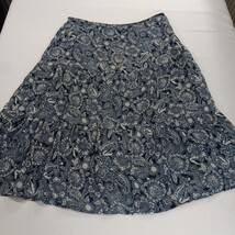 Notations WYRK0027 Women's Blue/White Paisley Side Zipper Skirt Size 1X  image 8