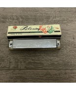 VINTAGE BLESSING WOOD HARMONICA - ORIGINAL BOX - MULTI COLOR NOTE - $12.00