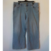 DKNY Jeans Denim Boot Cut Straight Leg Women 16 Light Blue Zip Up Alejo  - £10.84 GBP
