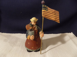 2001 WILLIERAY STUDIO  WW1329 GIRL WITH FLAGS FIGURINE - EXCELLENT - $19.75