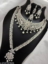 Harem AD Stone Kundan Ethnic Jewelry Set Necklace Earrings Wedding Choker Indian - £24.79 GBP
