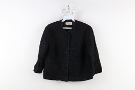 Vtg 50s 60s Rockabilly Womens Medium Distressed Texture Satin Trim Blaze... - $39.55