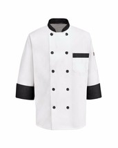 Phoenix Checf Coat Black Trim White Small 100% Polyester Double Breasted - £11.67 GBP