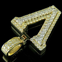 2CT Imitación Diamante Inicial &#39;V&#39; Carta Colgante Charm 14K Oro Amarillo Bañado - £184.56 GBP