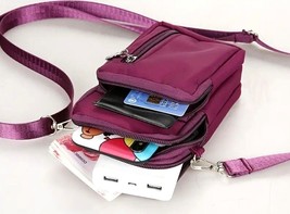 Cell Phone Purse 3 Sections Slots Small Zips Arm Band Cross-body Pouch B... - £11.14 GBP