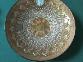 Turkish Art Glass Bowl 2X 8 3/4" Reverse Painting 100 Pure Silver Handmade PICK1 - $46.99