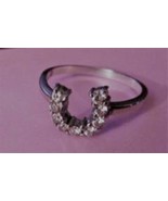 Stunning Ladies Sterling Silver Lucky Horseshoe Ring Size 9 Marked CI 925 - $29.69