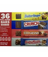 36 Full Size Candy Bars Variety Pack Butterfinger Crunch 100 Grand Baby ... - £22.31 GBP