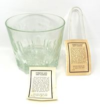 Crystal Ice Bucket and Tongs Princess House 488 Faceted Bottom NIB NOS Bowl - $18.74