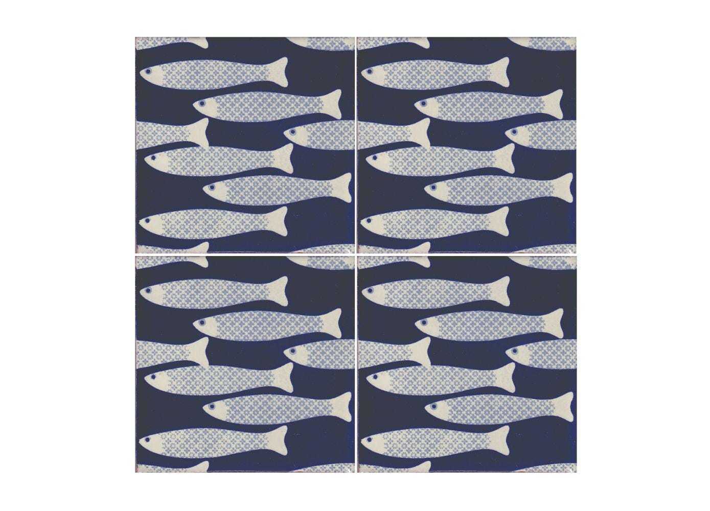 Mexican Talavera Ceramic Tiles Talavera Handcrafted - Fishes -  (you sel... - $199.00