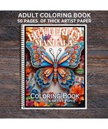 Butterfly Mandala - Spiral Bound Adult Coloring Book - Thick Artist Paper - $30.00