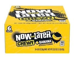 Full Box 24x Packs Now And Later Chewy Banana Candy ( 6 Pieces Per Pack ) - £15.02 GBP