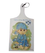 Vintage Cutting Board Wooden Wall Decor Child On Mushroom Dinkum 1977  - €12,79 EUR