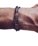 Mens Leather Wrist Band Brown Rope Bracelet Bangle Braided Cuff Vintage, - $18.96 CAD