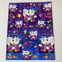 Vintage Lisa Frank Elephant John Roses Stars Fireworks Music Sticker Sheet S369 - £12.63 GBP