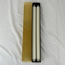 Root Gentry 18&quot; Pillar Candle Pair Ivory White New Old Stock Ribbed Made in USA - £31.05 GBP