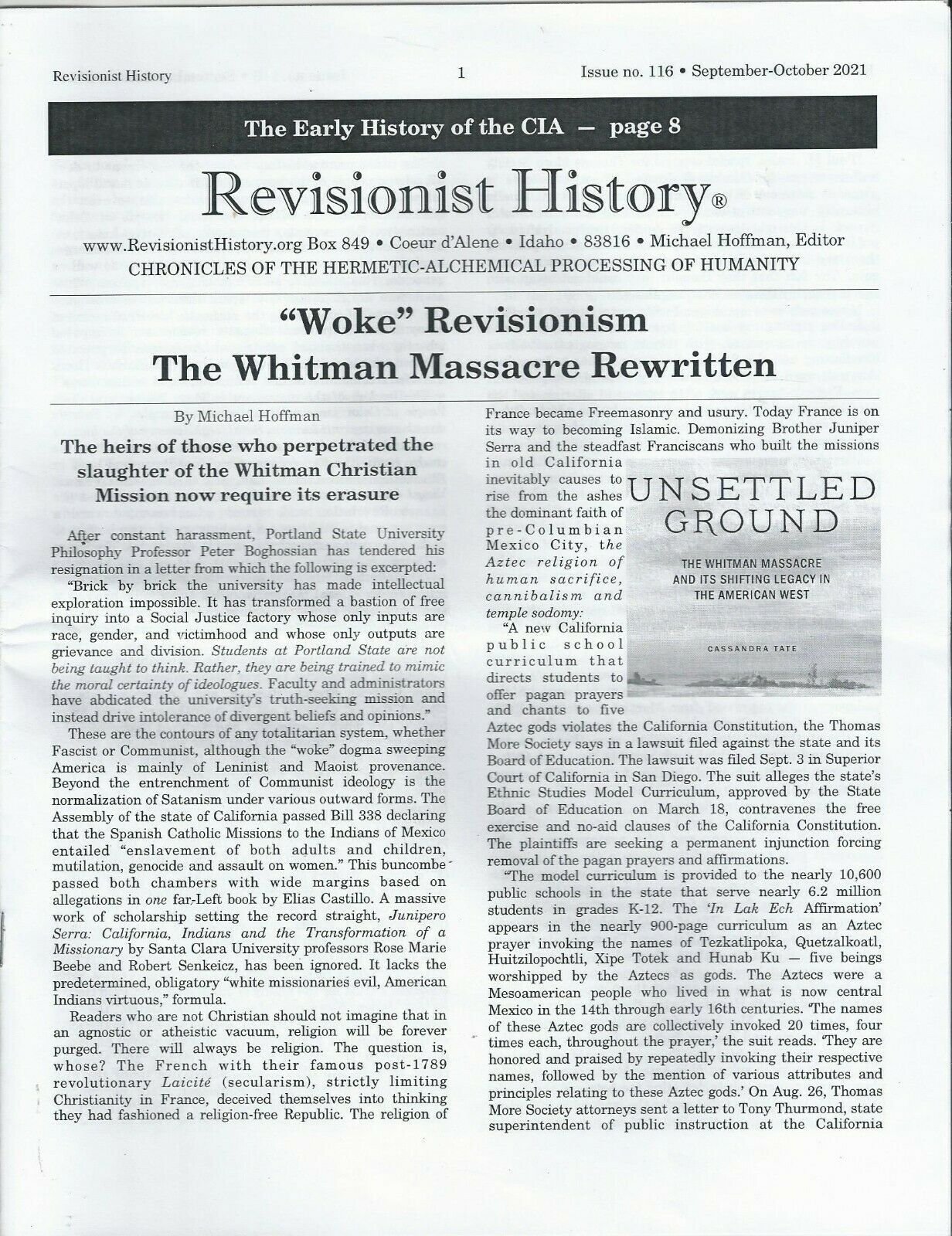 REVISIONIST HISTORY No.116 &quot;Woke&quot; Revisionism The Whitman Massacre Rewri... - $9.99