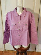 BFA Classics Lavender Women Plus Size 2X Button Down Cotton &amp; Flax Jacke... - £39.10 GBP