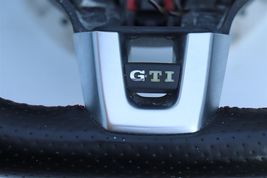 10-14 VW MK6 GTi Flat Bottom Red Stitch Leather Steering Wheel Paddle Shifters image 3