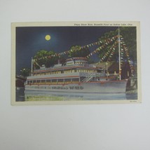 Linen Postcard Plaza Show Boat Russells Point on Indian Lake Ohio Vintage 1942 - £7.50 GBP